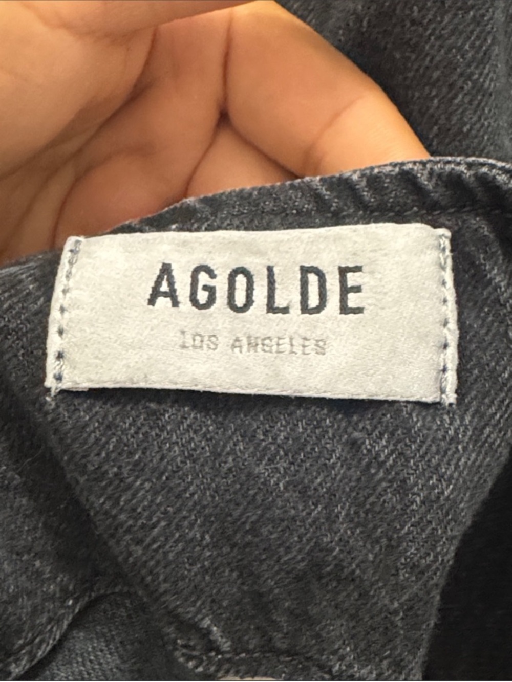 Agolde Black Washed Denim Vest - Picture 2 of 5